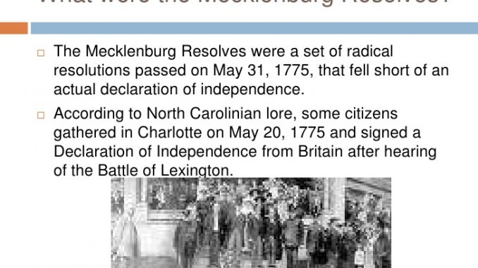 The Mecklenburg Resolves.